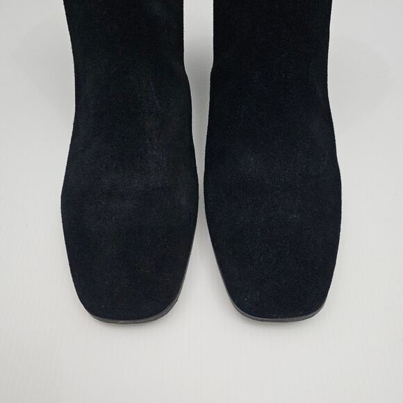 NEW Donald Pliner Kelsee Ankle Bootie Womens 9.5 Black Suede Square Toe Heel - Picture 6 of 14